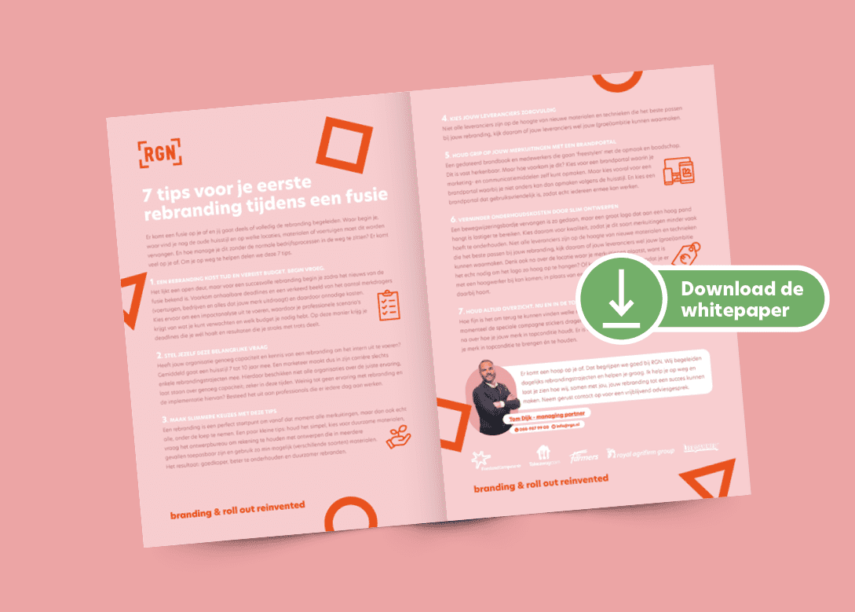 Een voorvertoning van een whitepaper met als onderwerp rebranding na een fusie